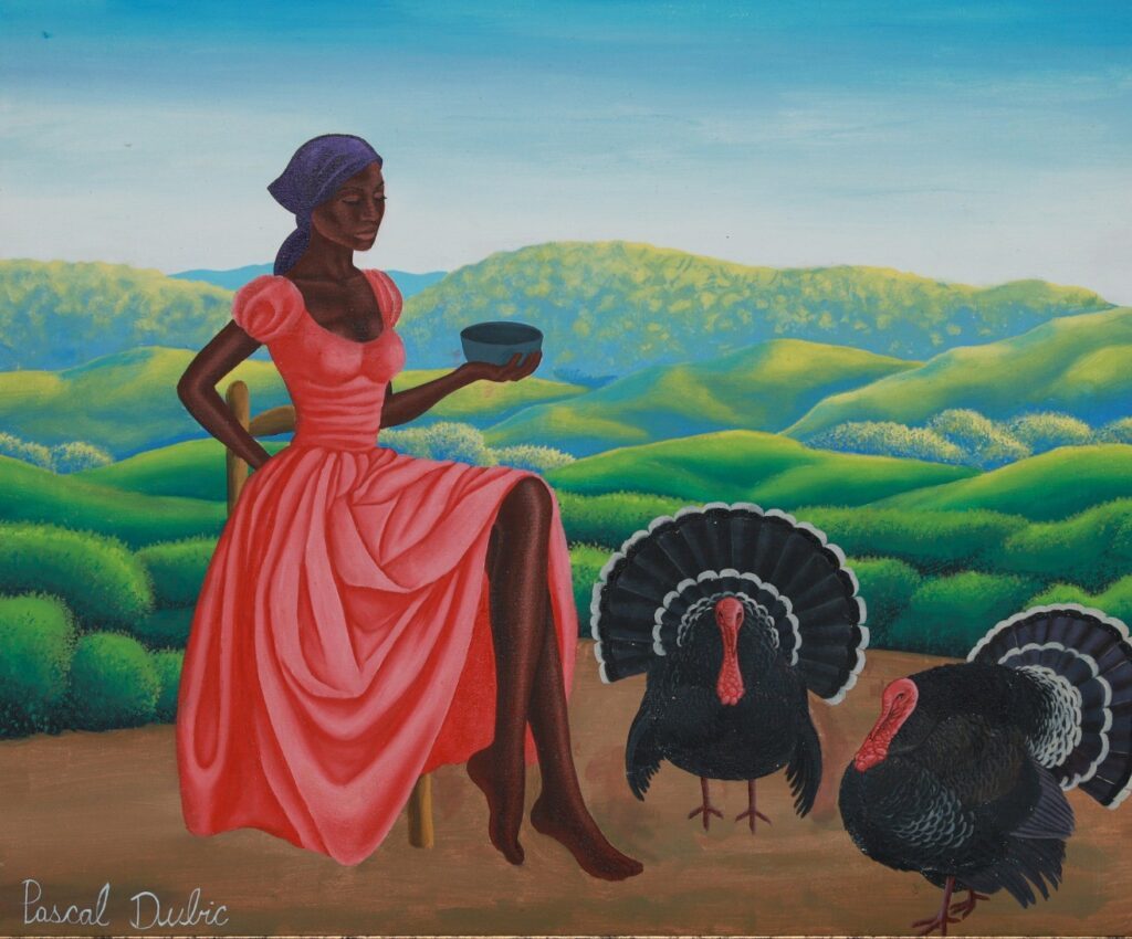 The Woman In Red Feeding