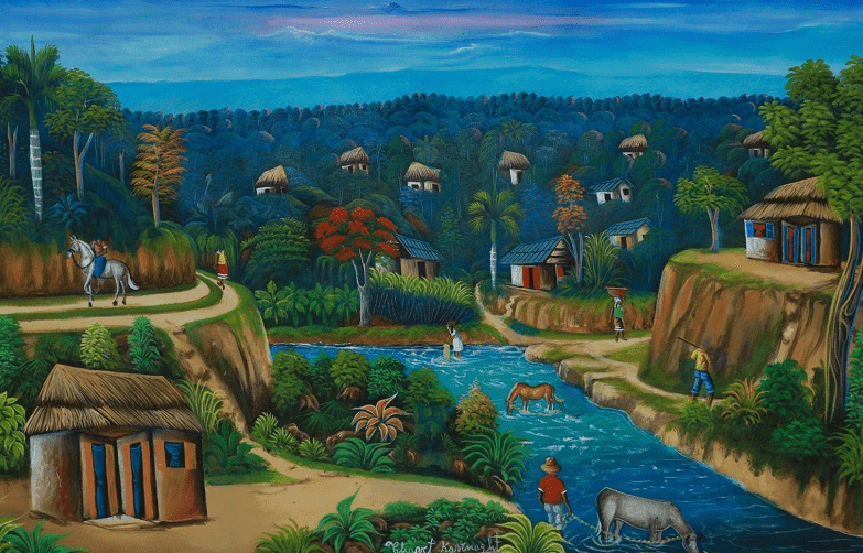 Scene of Village And River