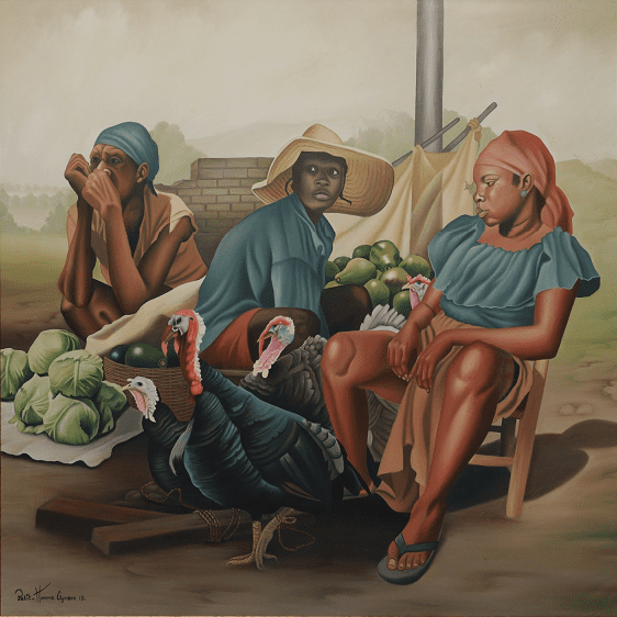 Scene of Street Merchant (Frameless)s