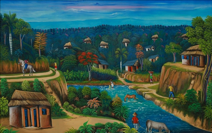 Scene of Town and River