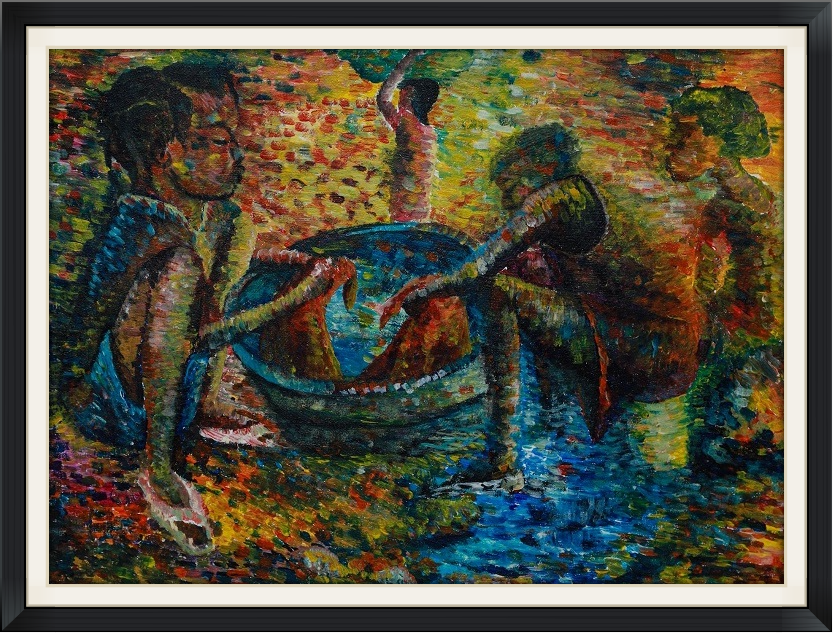 Villagers Washing Clothes - Frame